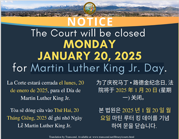 Closed Monday, January 20, 2025